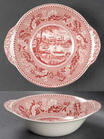 Historic America Pink Lugged Cereal Bowl by Johnson Brothers