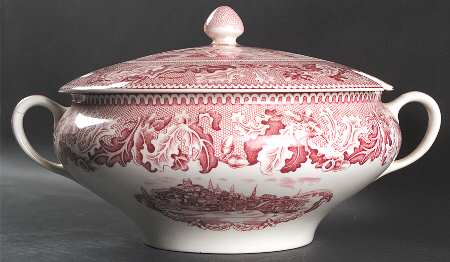 Historic America Pink Tureen & Lid by Johnson Brothers