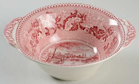 Historic America Pink Lugged Cereal Bowl by Johnson Brothers