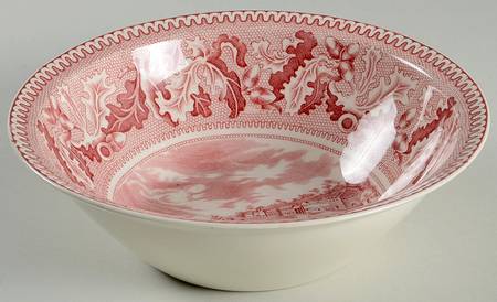 Historic America Pink 9" Round Vegetable Bowl by Johnson Brothers