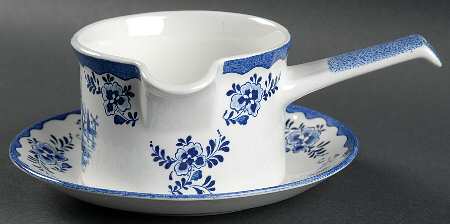 Holland Blue Scenes Round Gravy Boat & Underplate