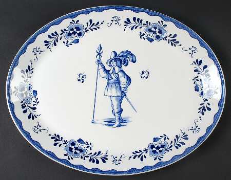 Holland Blue Scenes 15" Oval Serving Platter