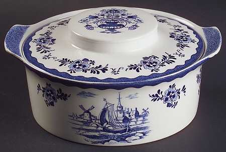 Holland Blue Scenes 1.5 Qt Round Covered Casserole