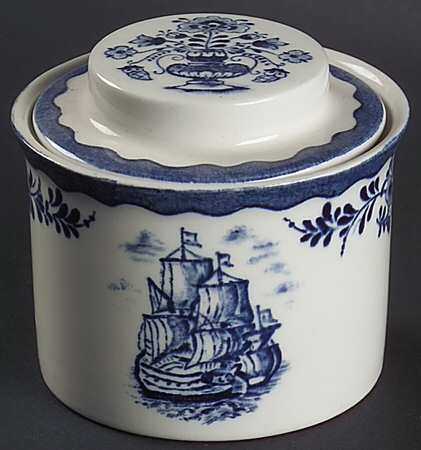 Holland Blue Scenes Sugar Bowl & Lid