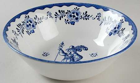 Holland Blue Scenes 8" Round Vegetable Bowl