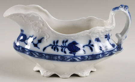 Holland (Flow Blue) Gravy Boat