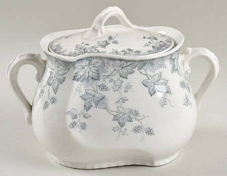 Hop Blue Gray Sugar Bowl & Lid