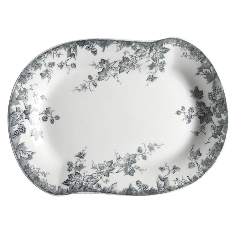Hop Blue Gray 11" Oval Serving Platter