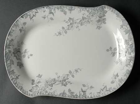 Hop Blue Gray 16" Oval Serving Platter