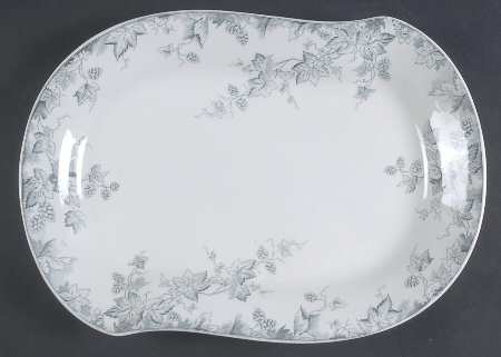 Hop Blue Gray 13" Oval Serving Platter