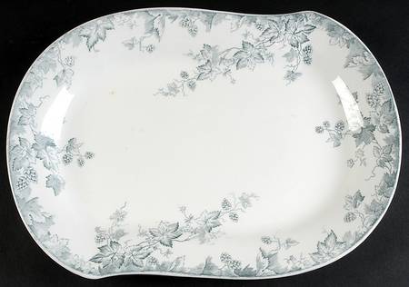 Hop Blue Gray 14" Oval Serving Platter