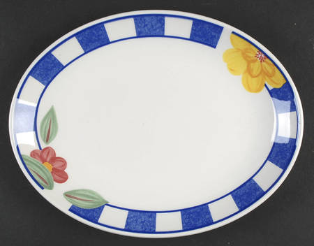Hopscotch Blue 11" Oval Serving Platter