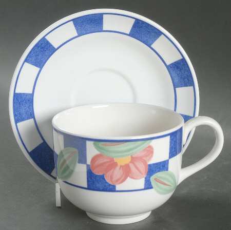 Hopscotch Blue Breakfast Cup & Saucer Set
