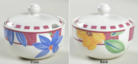 Hopscotch Red Sugar Bowl & Lid