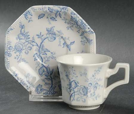 Hyde Park Blue (Heritage) Flat Demitasse Cup & Saucer Set