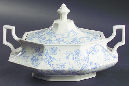 Hyde Park Blue (Heritage) Oval Covered Vegetable