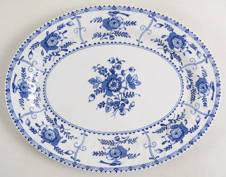 Indies Blue 13" Oval Serving Platter