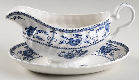 Indies Blue Gravy Boat & Underplate/Relish