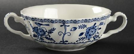 Indies Blue Flat Cream Soup Bowl