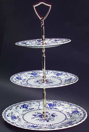 Indies Blue 3-Tiered Serving Tray (DP, SP, BB)