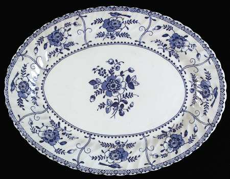 Indies Blue 13" Oval Serving Platter
