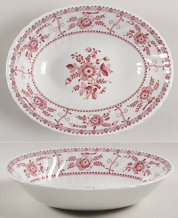 Indies Pink 8" Oval Vegetable Bowl