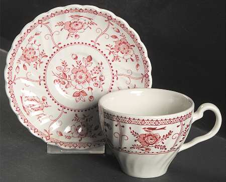 Indies Pink Flat Cup & Saucer Set