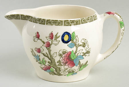 Indian Tree (Green Key, Cream-Off White) Creamer by Johnson Brothers