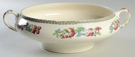 Indian Tree (Green Key, Cream-Off White) Tureen No Lid