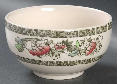 Indian Tree (Green Key, Cream-Off White) Open Sugar Bowl
