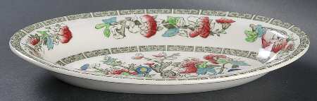 Indian Tree (Green Key, Cream-Off White) Relish/Gravy Underplate