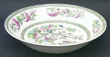 Indian Tree (Green Key, Cream-Off White) Coupe Soup Bowl