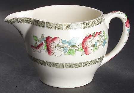 Indian Tree (Green Key, Cream-Off White) Creamer by Johnson Brothers