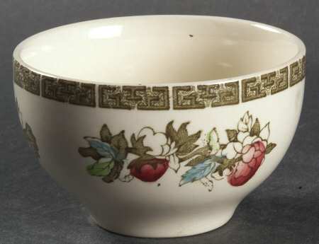 Indian Tree (Green Key, Cream-Off White) Mini Open Sugar Bowl