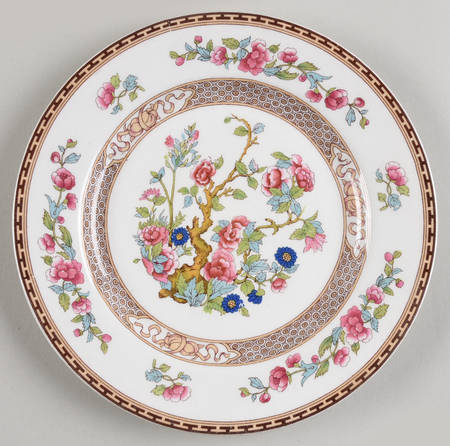 Indian Tree (Brown Key, White) Salad Plate