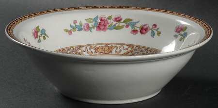 Indian Tree (Brown Key, White) 7" Round Vegetable Bowl