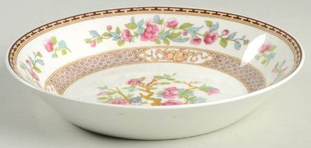 Indian Tree (Brown Key, White) Coupe Soup Bowl