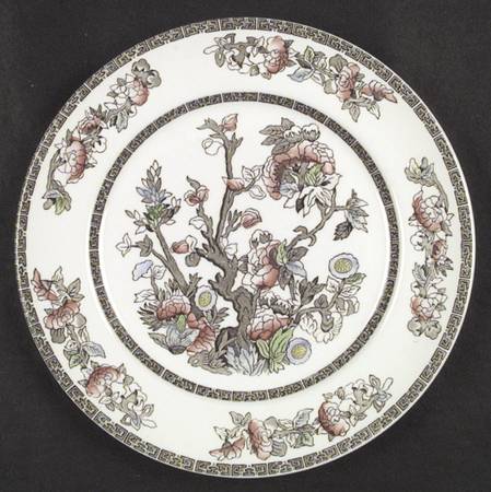Indian Tree (Green Key, Paper White) Dinner Plate
