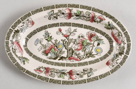Indian Tree (Green Key, Paper White) Relish/Gravy Underplate