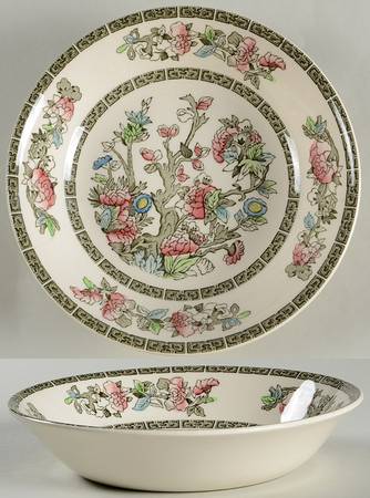 Indian Tree (Green Key, Paper White) Coupe Soup Bowl