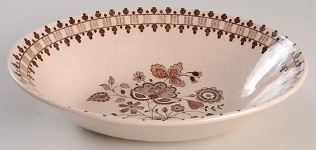 Jamestown Brown 9" Oval Vegetable Bowl