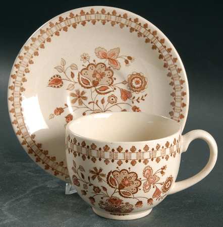 Jamestown Brown Flat Cup & Saucer Set