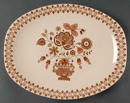 Jamestown Brown 13" Oval Serving Platter