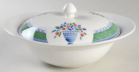 Jardiniere Green Round Covered Vegetable
