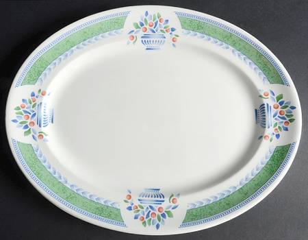 Jardiniere Green 13" Oval Serving Platter