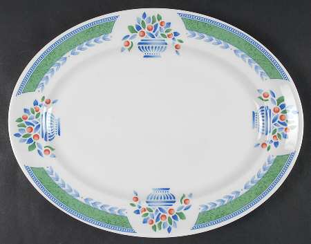 Jardiniere Green 12" Oval Serving Platter