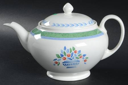 Jardiniere Green Teapot & Lid