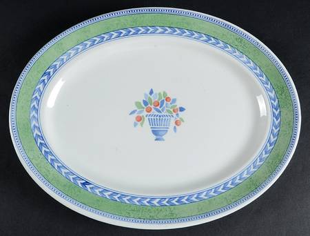 Jardiniere Green 12" Oval Serving Platter