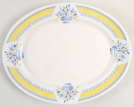 Jardiniere Yellow 13" Oval Serving Platter