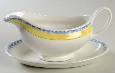 Jardiniere Yellow Gravy Boat & Underplate/Relish
